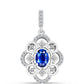 Colgante de Plata con Zafiro Azul Australiano y Topacio Blanco