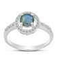Anillo de Plata con Labradorita y Topacio Blanco