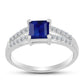 Anillo de Plata con Zafiro Azul Australiano y Topacio Blanco