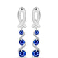 Pendientes de Plata con Zafiro Azul Australiano y Topacio Blanco