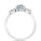 Anillo de Plata con Labradorita y Topacio Blanco