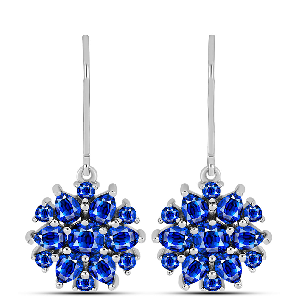 Pendientes de Plata con Zafiro Azul Australiano y Topacio Blanco