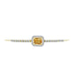 Pulsera de Plata Bañada en Oro con Citrino de Río del Oro y Topacio Blanco