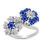 Anillo de Plata con Zafiro Azul Australiano y Topacio Blanco