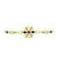 Pulsera de Plata Bañada en Oro con Amatista de Marruecos y Citrino de los Montes Urales