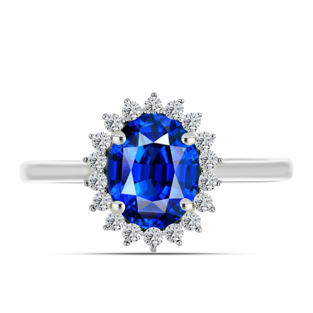 Anillo de Plata con Zafiro Azul Australiano y Topacio Blanco 1 