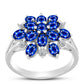 Anillo de Plata con Zafiro Azul Australiano y Topacio Blanco