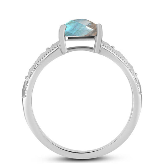 Anillo de Plata con Labradorita