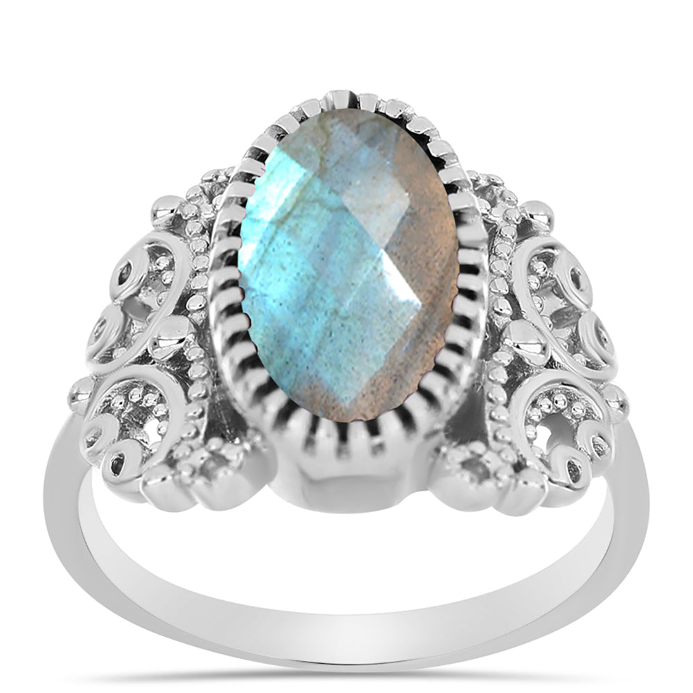Anillo de Plata con Labradorita