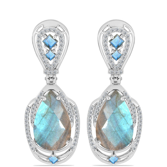 Pendientes de Plata con Labradorita