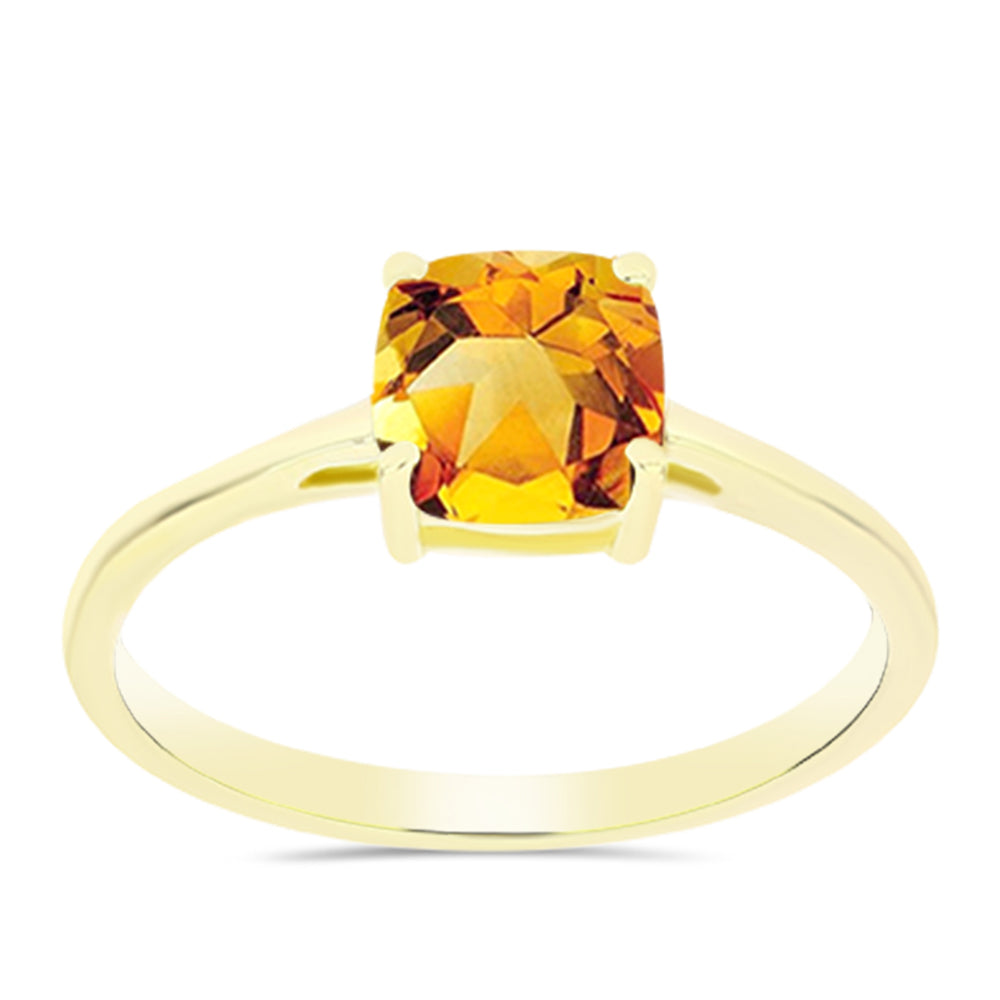 Anillo de Plata Bañada en Oro con Citrino de Río del Oro 3 