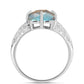 Anillo de Plata con Labradorita y Topacio Blanco
