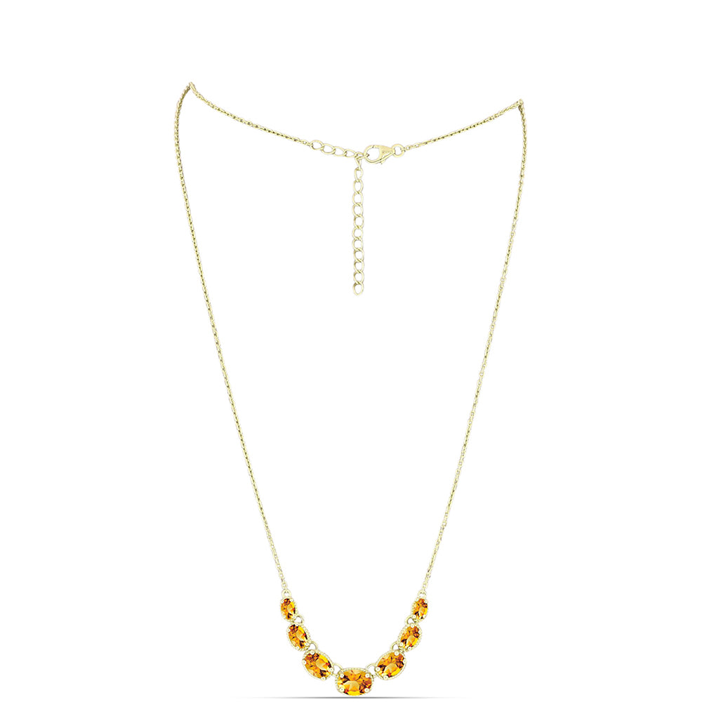 Collar de Plata Bañada en Oro con Citrino de Río del Oro