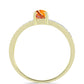 Anillo de Plata Bañada en Oro con Jaspe Garra de León y Topacio Blanco