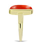 Anillo de Plata Bañada en Oro con Coral de Esponja Roja