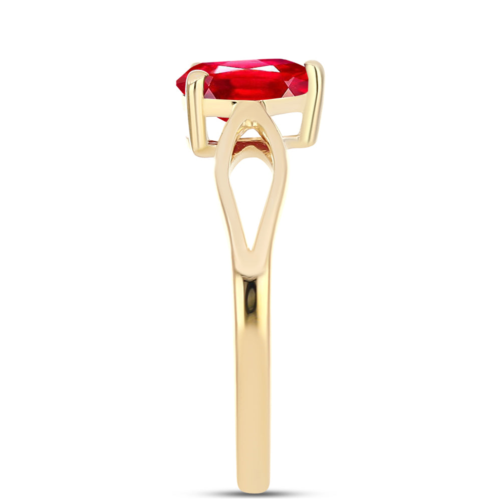 Anillo de Plata Bañada en Oro con Ágata Roja 4 