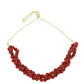 Pulsera de Plata Bañada en Oro con Coral de Esponja Roja