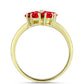 Anillo de Plata Bañada en Oro con Ágata Roja