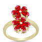 Anillo de Plata Bañada en Oro con Ágata Roja