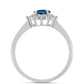 Anillo de Plata con Topacio Azul Londres y Topacio Blanco