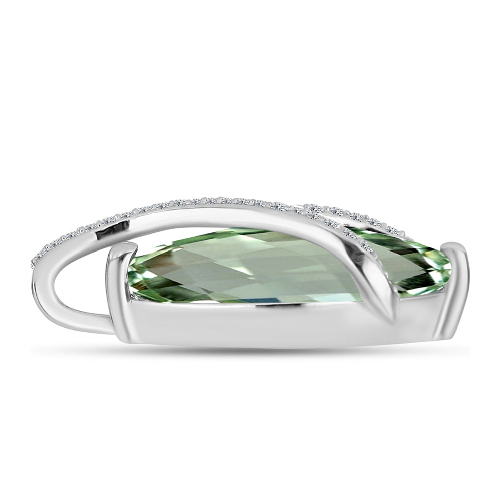 Colgante de Plata con Amatista Verde y Topacio Blanco 2 