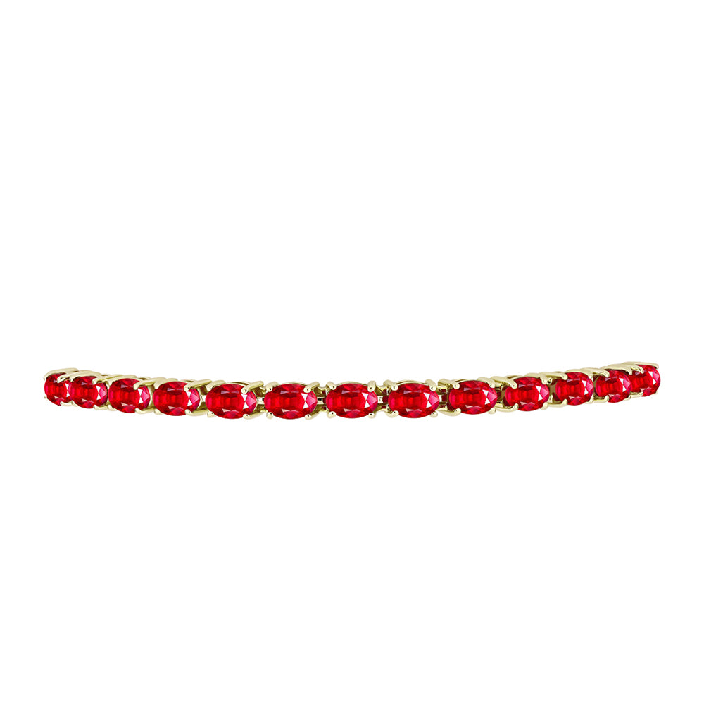 Pulsera de Plata Bañada en Oro con Ágata Roja 2 