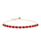 Pulsera de Plata Bañada en Oro con Ágata Roja