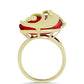 Anillo de Plata Bañada en Oro con Ágata Roja