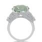 Anillo de Plata con Amatista Verde y Topacio Blanco