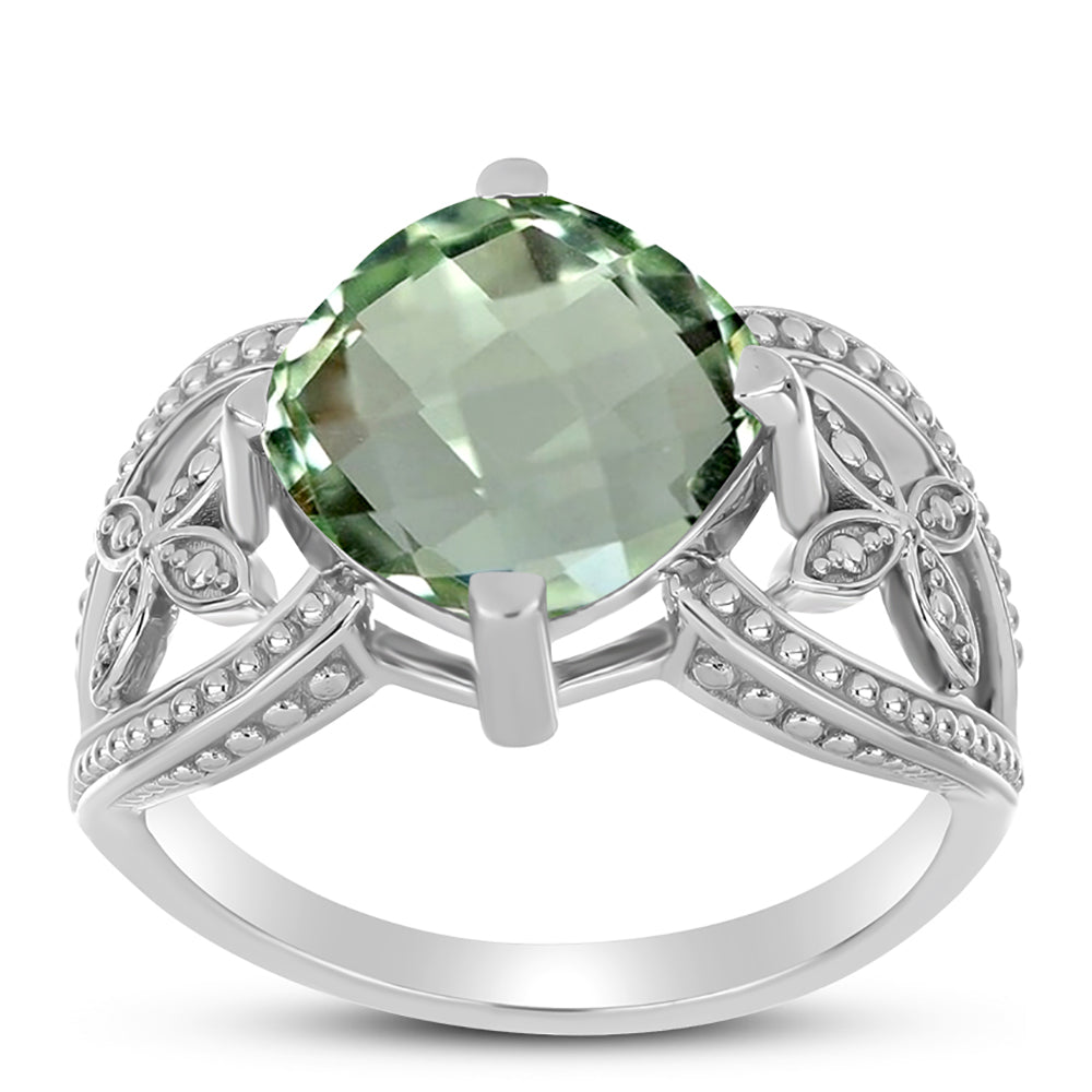 Anillo de Plata con Amatista Verde