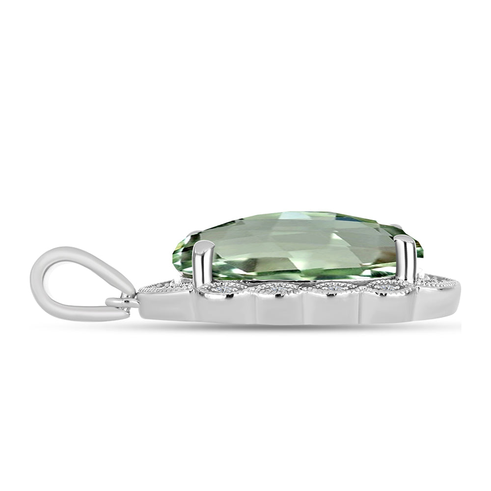 Colgante de Plata con Amatista Verde y Topacio Blanco 2 