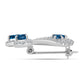 Broche de Plata con Topacio Azul Londres y Topacio Blanco