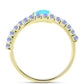 Anillo de Plata Bañada en Oro con Turquesa Bella Durmiente y Piedra Lunar Arco Iris