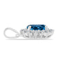 Colgante de Plata con Topacio Azul Londres y Topacio Blanco