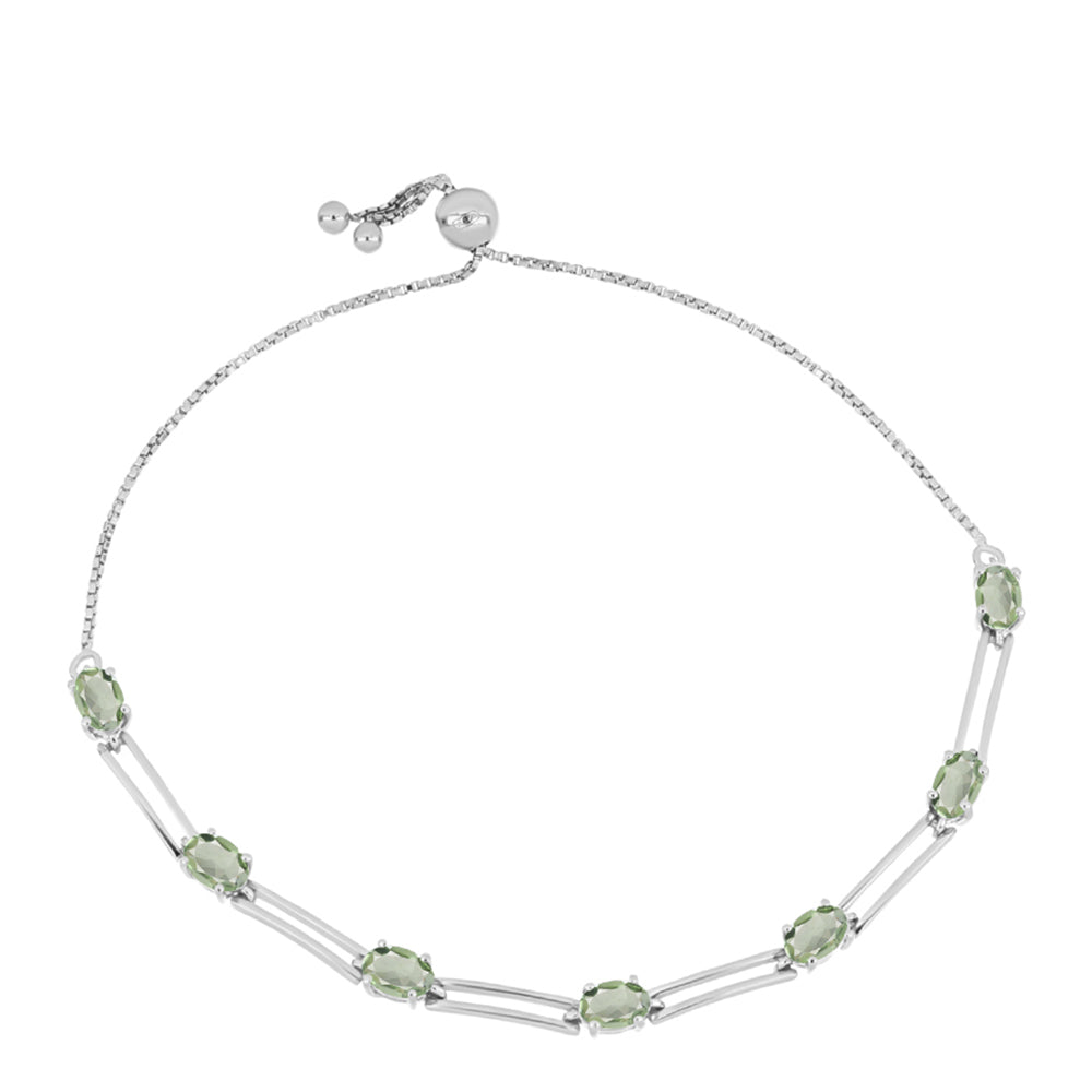 Pulsera de Plata con Amatista Verde