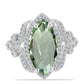 Anillo de Plata con Amatista Verde y Topacio Blanco