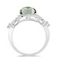 Anillo de Plata con Amatista Verde y Topacio Blanco