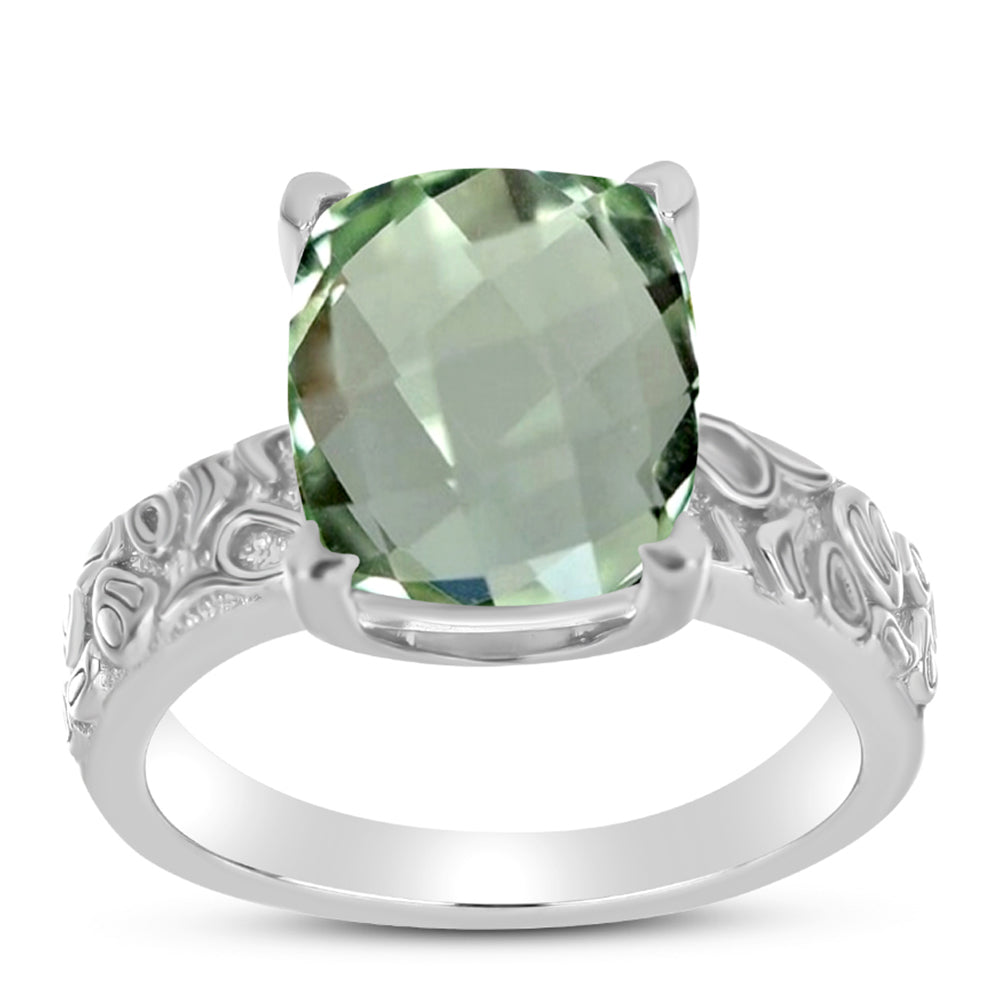 Anillo de Plata con Amatista Verde