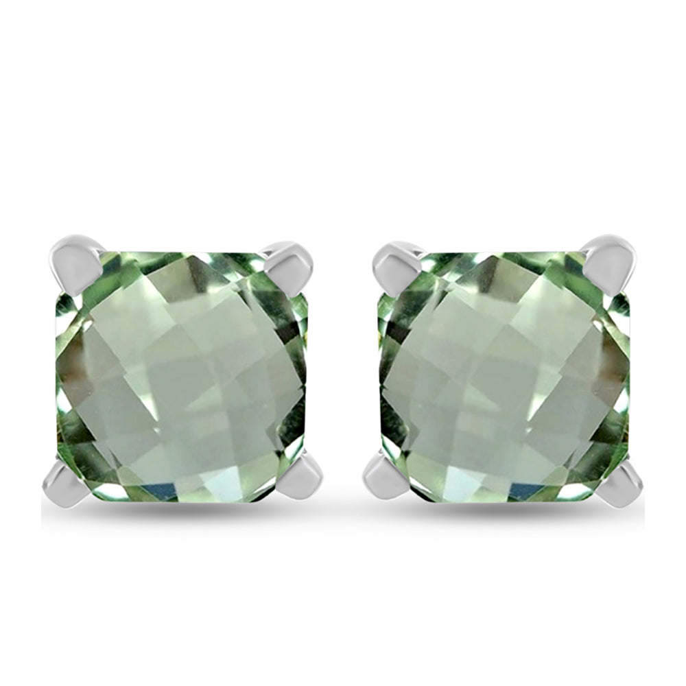 Pendientes de Plata con Amatista Verde