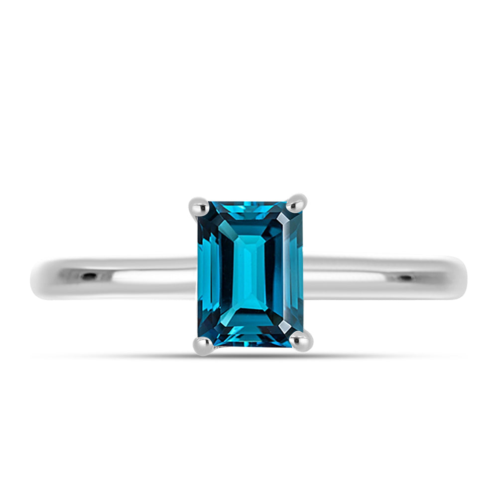 Anillo de Plata con Topacio Azul Londres