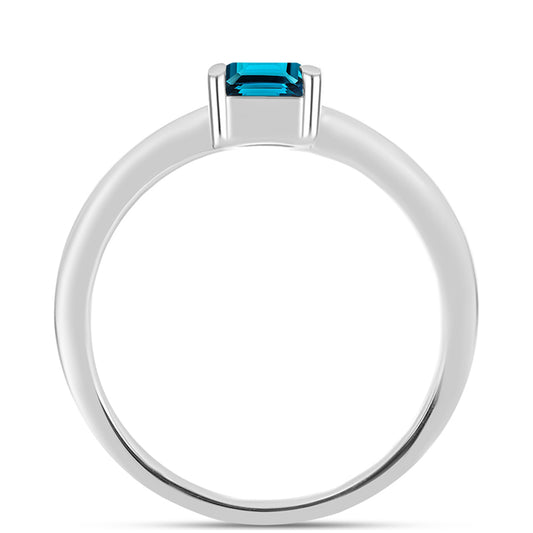 Anillo de Plata con Topacio Azul Londres