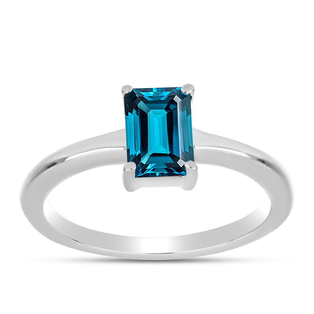 Anillo de Plata con Topacio Azul Londres 3 