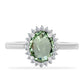 Anillo de Plata con Amatista Verde y Topacio Blanco