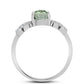 Anillo de Plata con Amatista Verde y Topacio Blanco