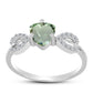 Anillo de Plata con Amatista Verde y Topacio Blanco