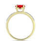 Anillo de Plata Bañada en Oro con Ágata Roja y Topacio Blanco