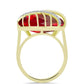 Anillo de Plata Bañada en Oro con Ágata Roja y Topacio Blanco