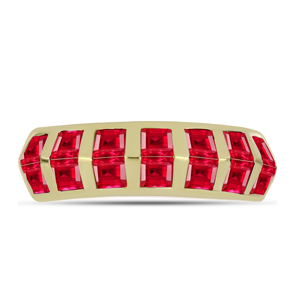 Anillo de Plata Bañada en Oro con Ágata Roja 1 