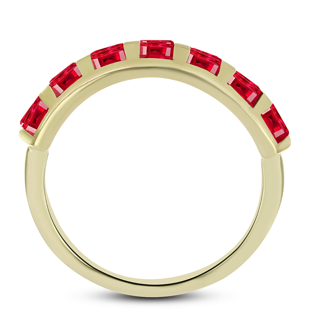 Anillo de Plata Bañada en Oro con Ágata Roja