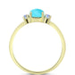 Anillo de Plata Bañada en Oro con Turquesa Bella Durmiente y Piedra Lunar Arco Iris